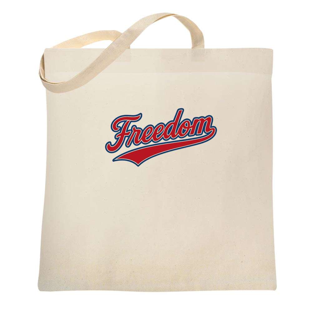 Freedom Baseball Swoosh American Pride Patriotic Tote Bag