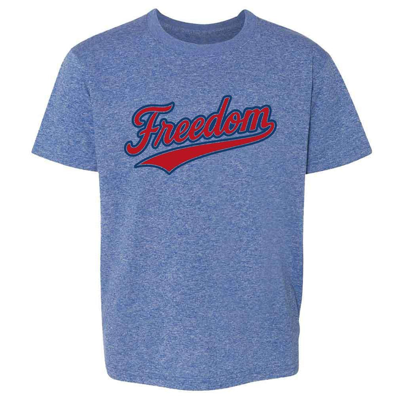 Freedom Baseball Swoosh American Pride Patriotic Kids & Youth Tee