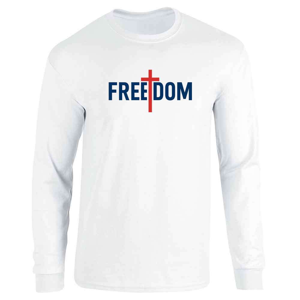 Freedom Cross Faith American Pride Patriotic Long Sleeve