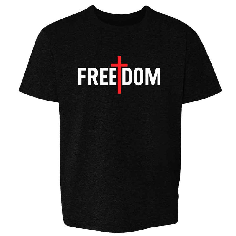 Freedom Cross Faith American Pride Patriotic Kids & Youth Tee