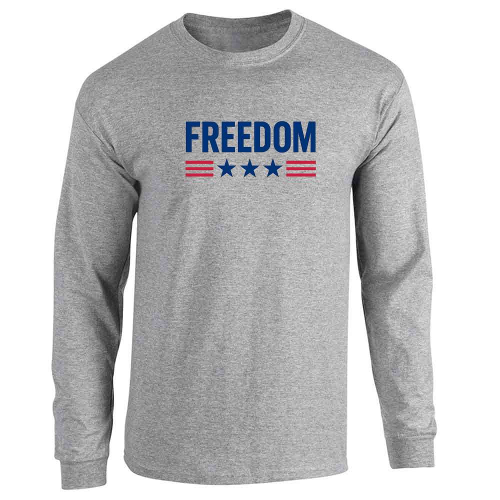 Freedom 3 Stars Military American Pride Patriotic Long Sleeve