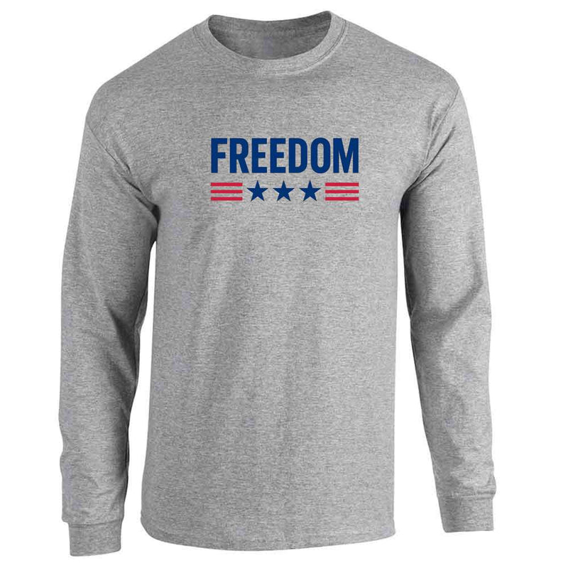 Freedom 3 Stars Military American Pride Patriotic Long Sleeve