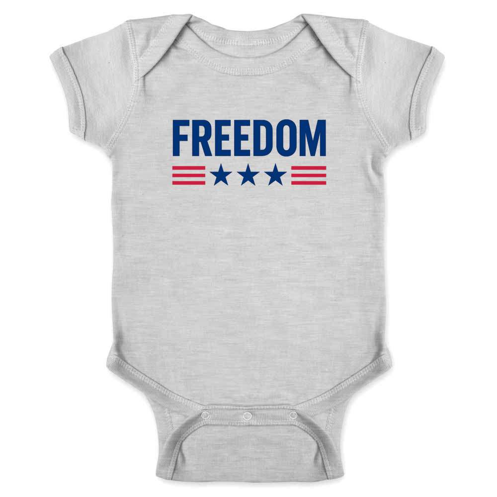 Freedom 3 Stars Military American Pride Patriotic Baby Bodysuit