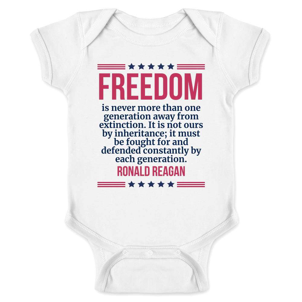 Freedom Ronald Reagan Quote American Pride  Baby Bodysuit