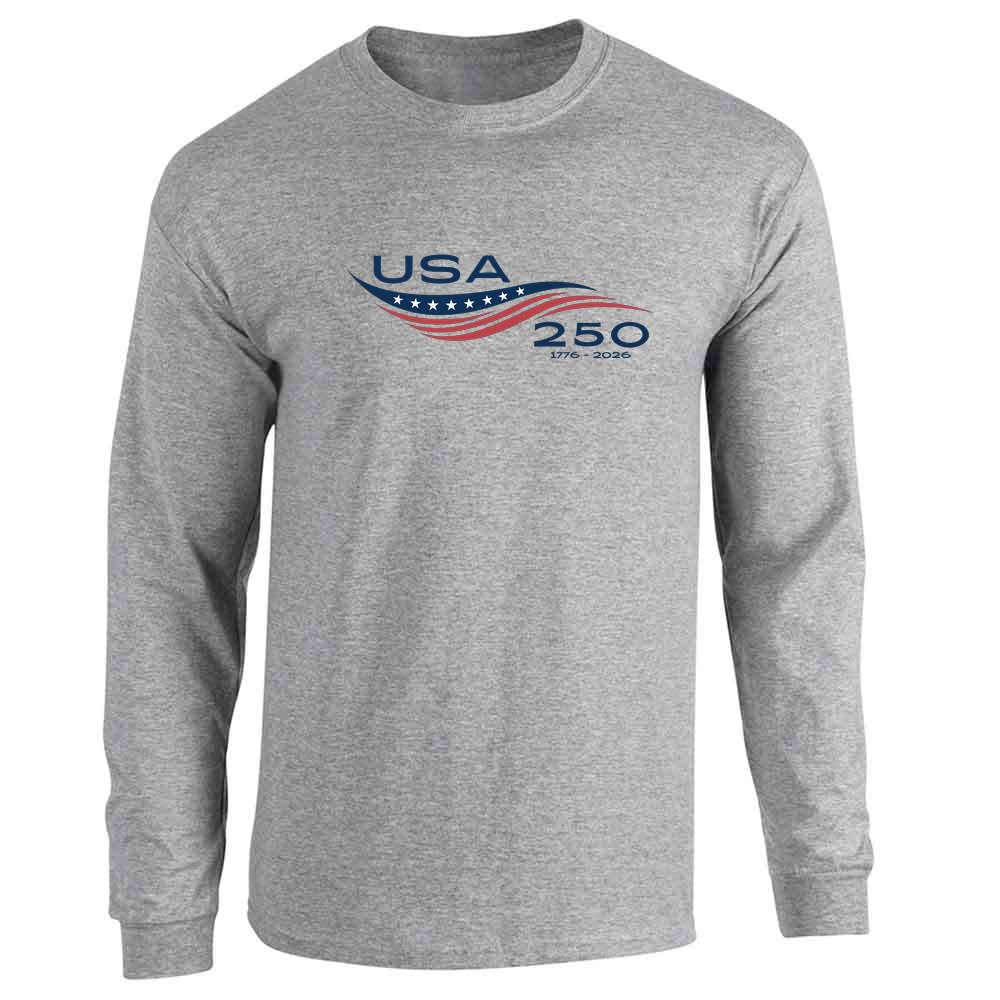USA 250 Semiquincentennial Flowing Flag Long Sleeve