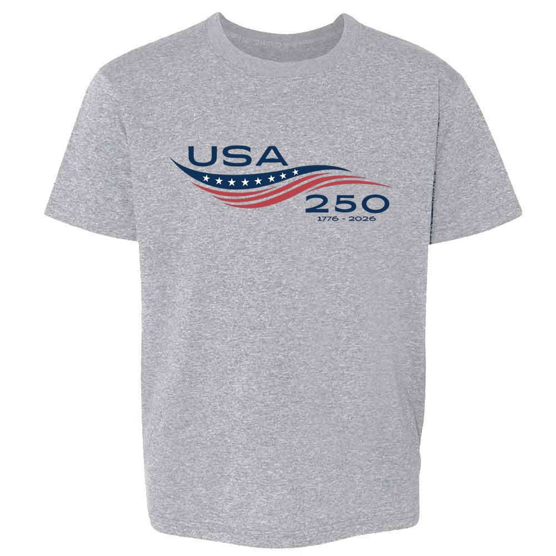 USA 250 Semiquincentennial Flowing Flag Kids & Youth Tee
