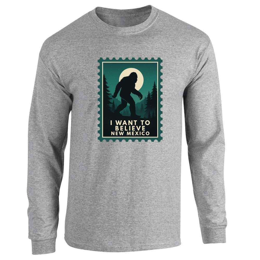 New Mexico I Want To Believe Bigfoot Sasquatch Long Sleeve