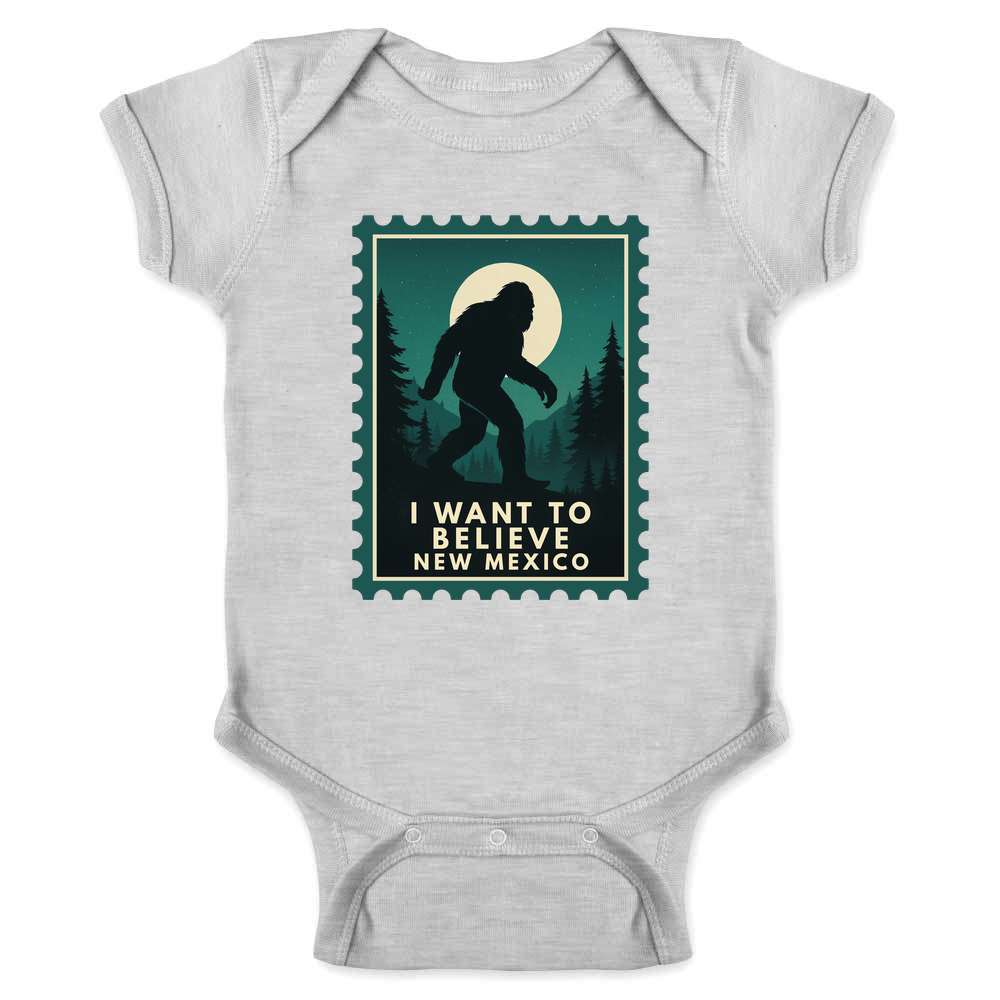 New Mexico I Want To Believe Bigfoot Sasquatch Baby Bodysuit
