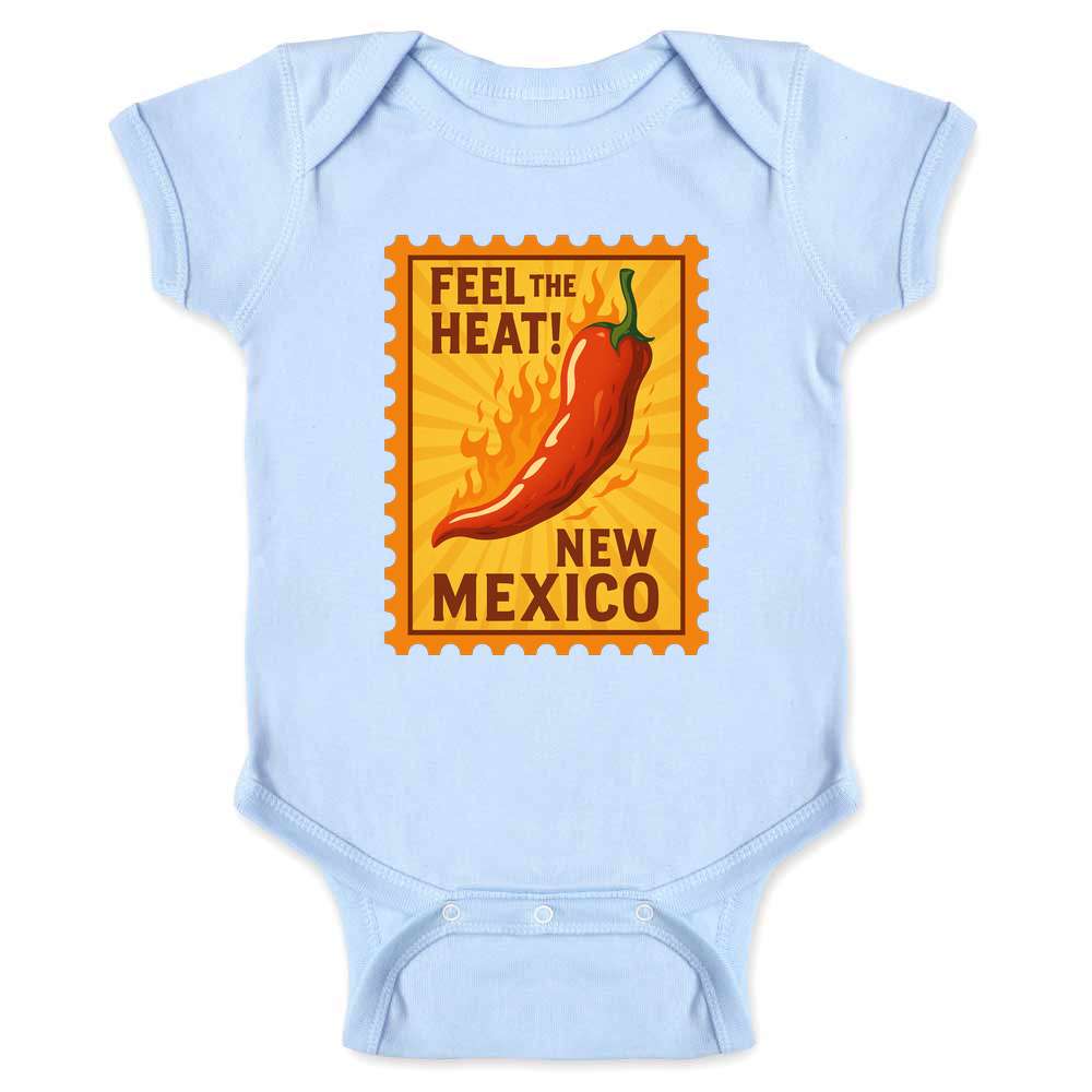 New Mexico Feel The Heat Hot Pepper Flaming Baby Bodysuit