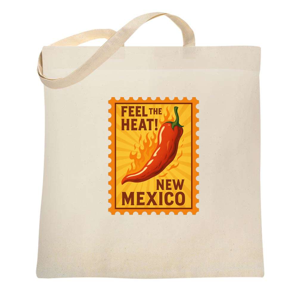 New Mexico Feel The Heat Hot Pepper Flaming Tote Bag