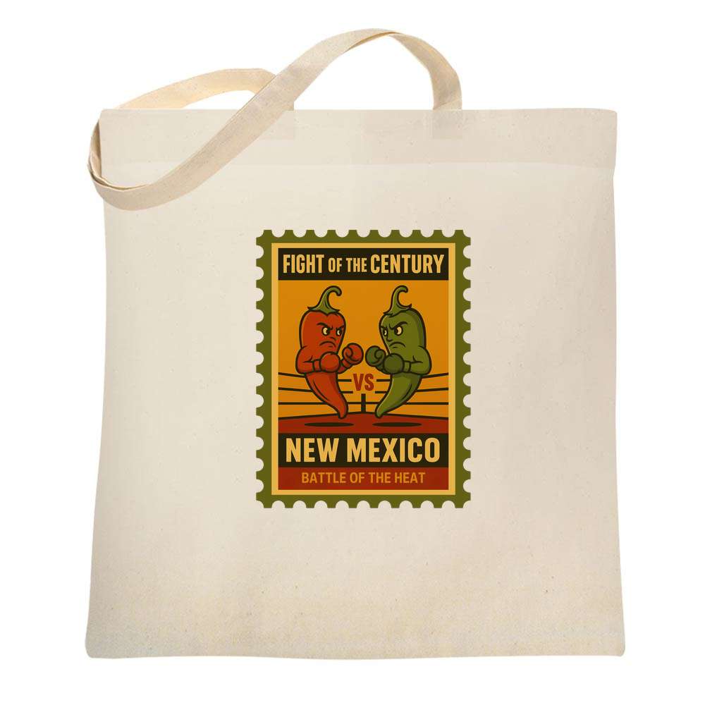 New Mexico Fight Of Century Red Vs Green Peppers Tote Bag