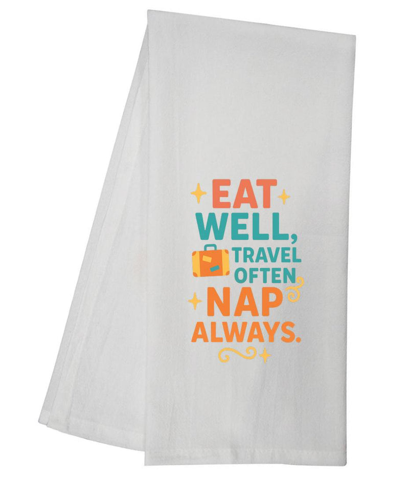 Eat Well Travel Often Tea Towel GGTT1684