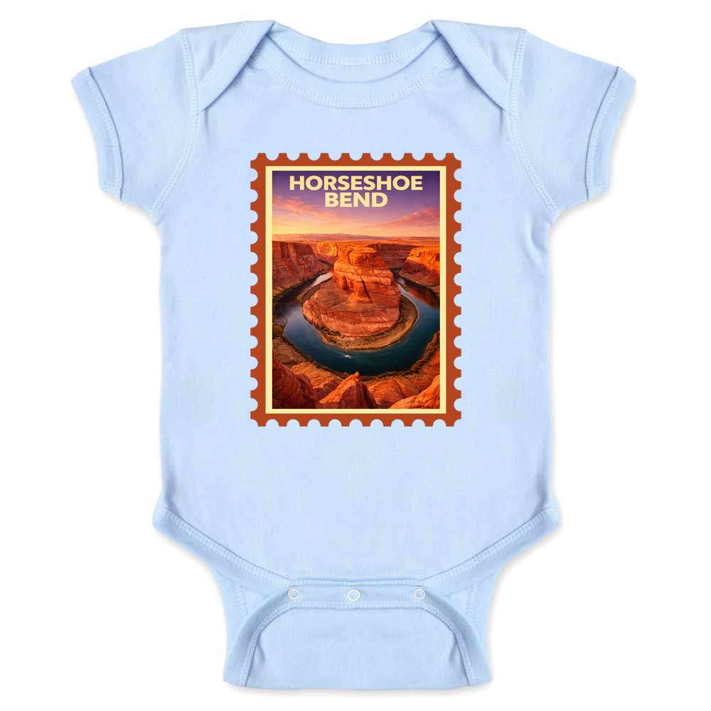 Arizona Horseshoe Bend Colorado River Retro Travel Baby Bodysuit