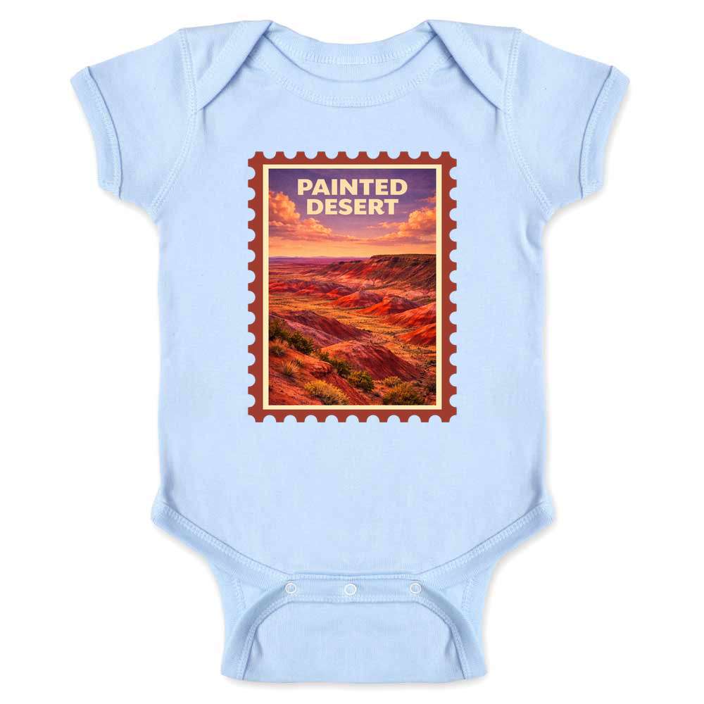 Arizona Painted Desert Badlands Retro Travel  Baby Bodysuit