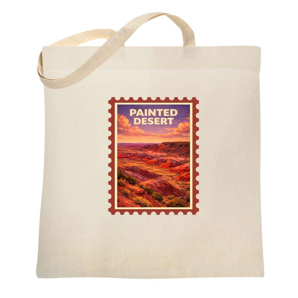 Arizona Painted Desert Badlands Retro Travel  Tote Bag