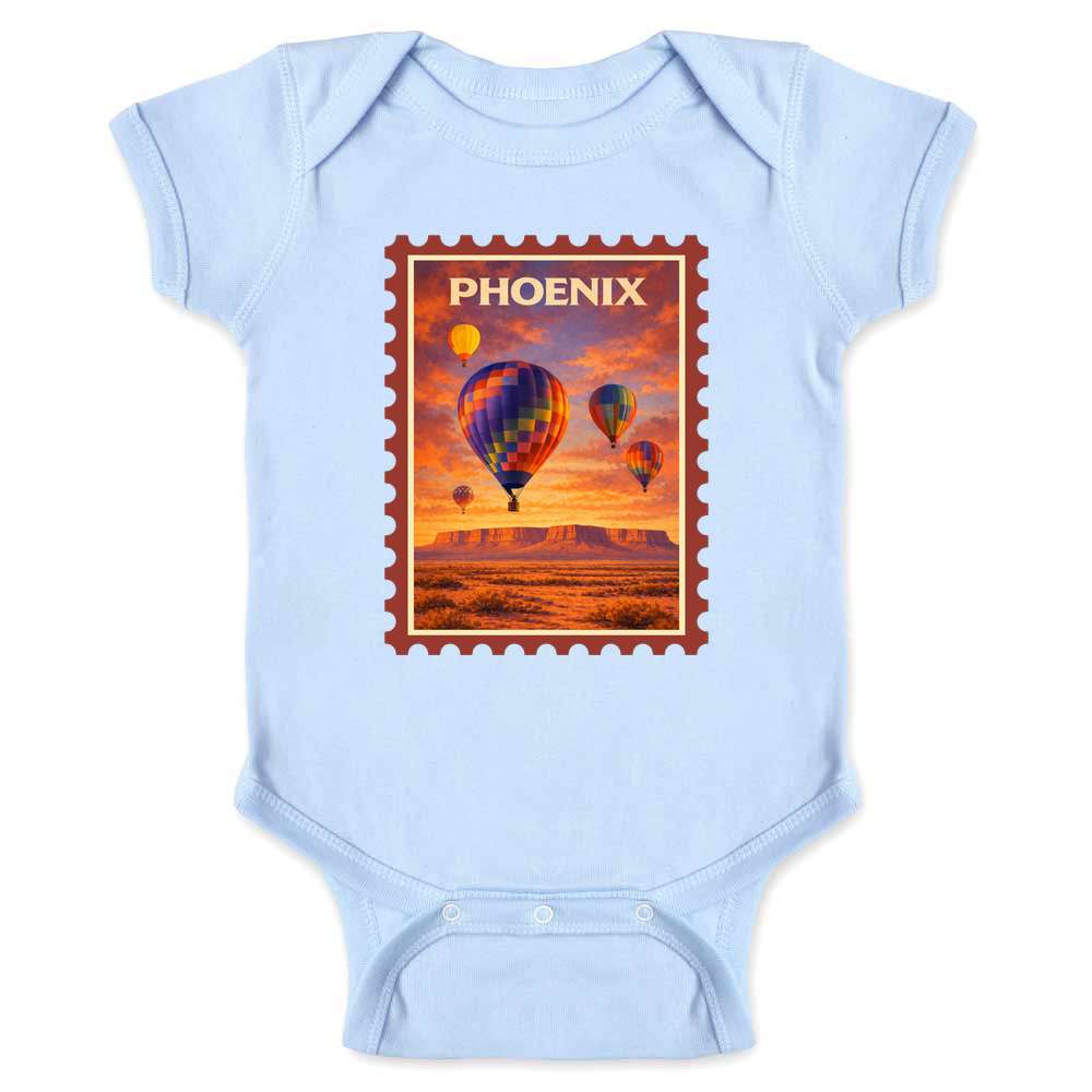 Arizona Phoenix Hot Air Balloon Retro Travel  Baby Bodysuit