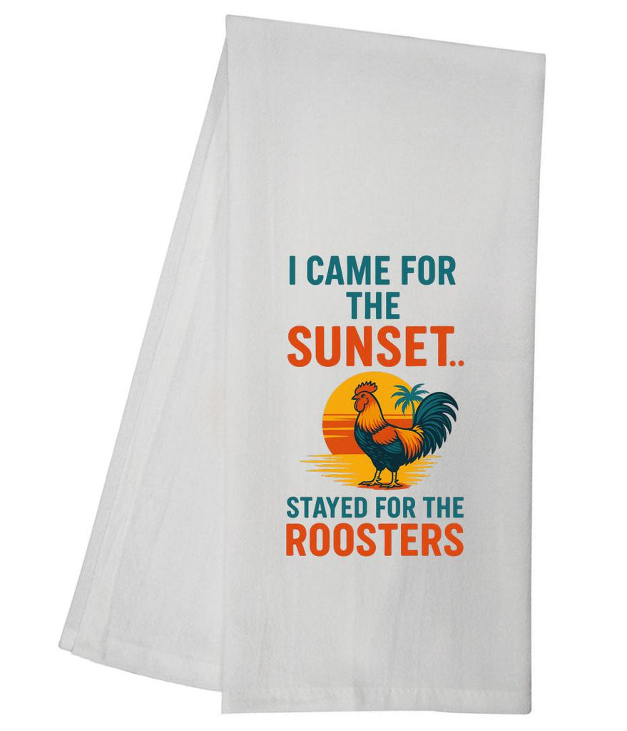 Key West I Came For The Sunset Stayed Roosters Tea Towel GGTT2021