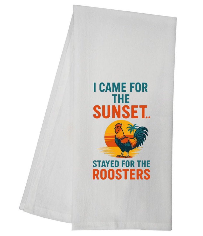 Key West I Came For The Sunset Stayed Roosters Tea Towel GGTT2021