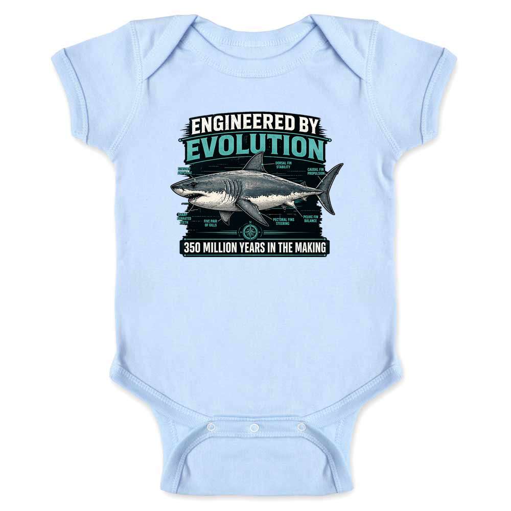 Sharks Engineered By Evolution Diagram Baby Bodysuit