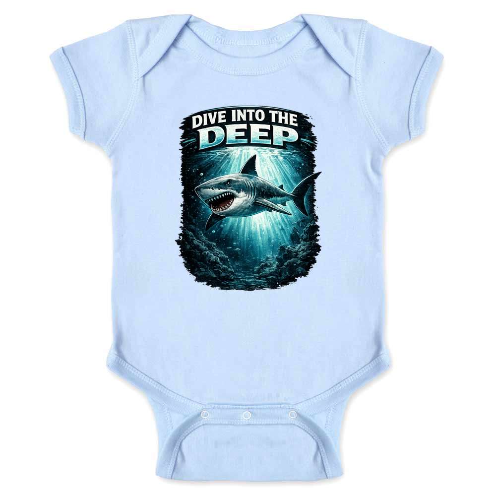 Sharks Dive Into The Deep Baby Bodysuit