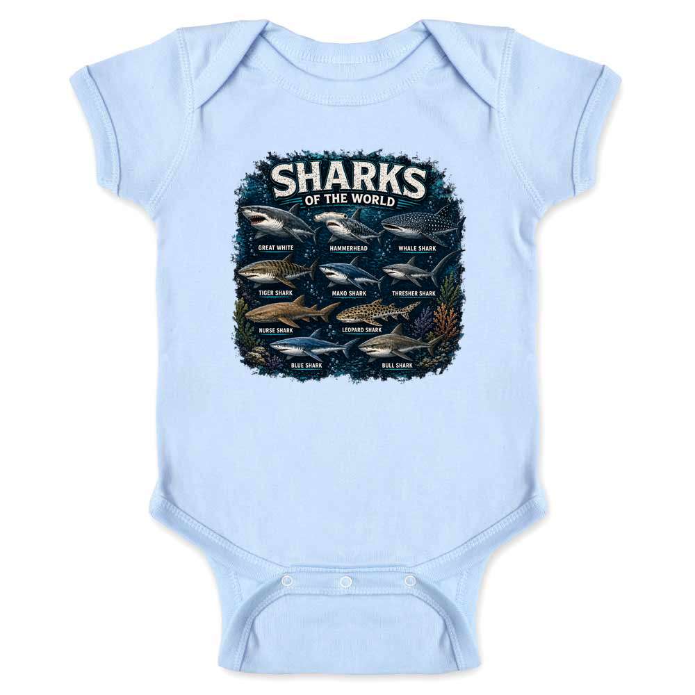 Sharks Of The World Baby Bodysuit