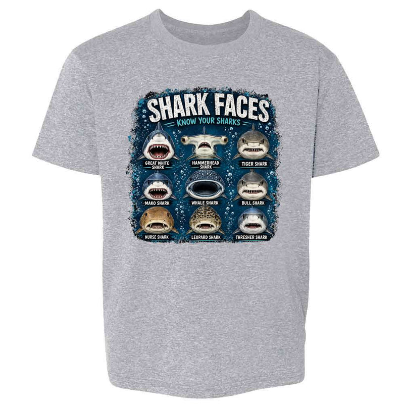 Shark Faces Know Your Sharks Kids & Youth Tee
