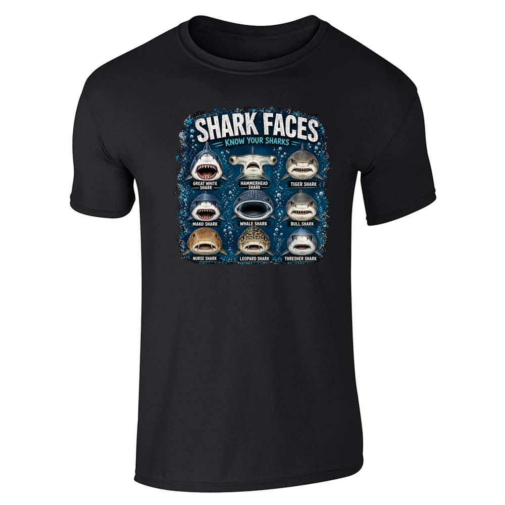 Shark Faces Know Your Sharks Unisex Tee