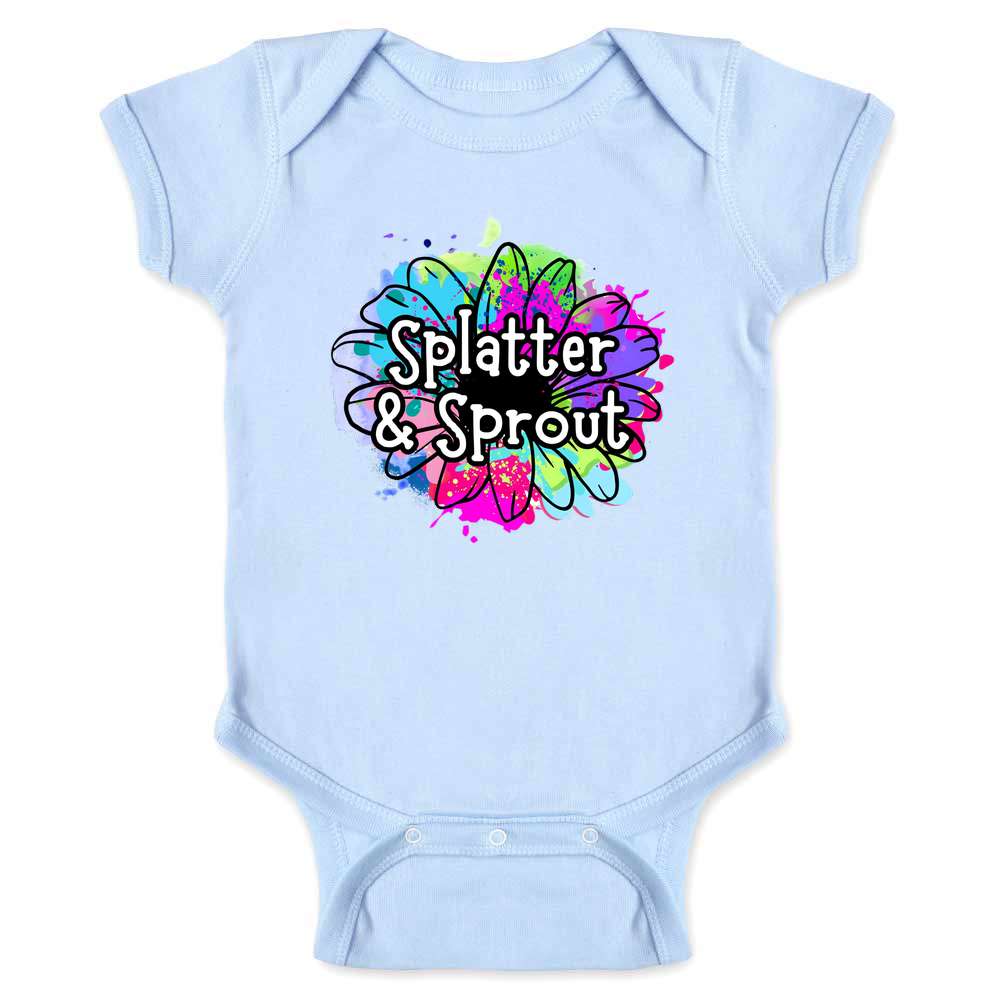 CUSTOM Splatter And Sprout Baby Bodysuit