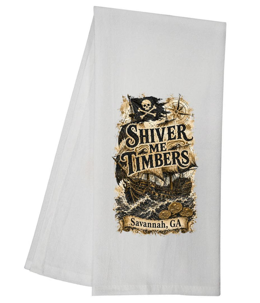 CUSTOM Savannah Pirates Treasure Shiver Me Timbers Tea Towel GGTT2039