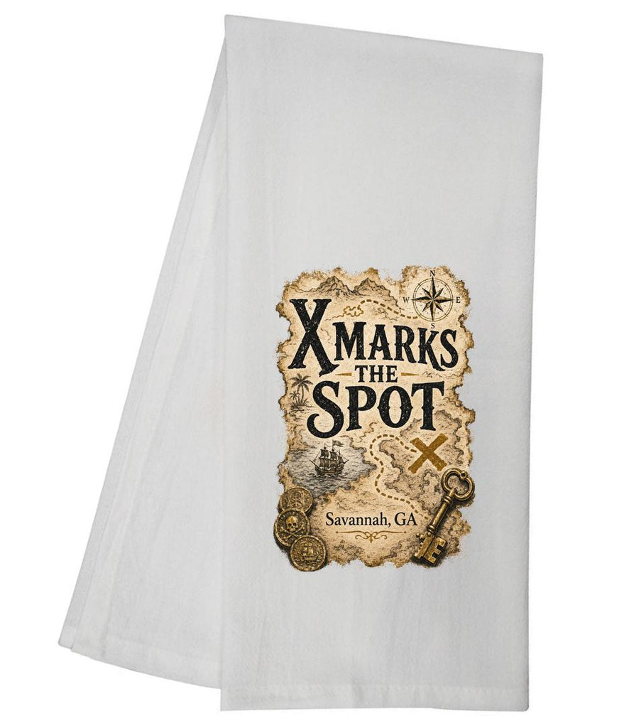 CUSTOM Savannah Pirates Treasure X Marks The Spot Tea Towel GGTT2040