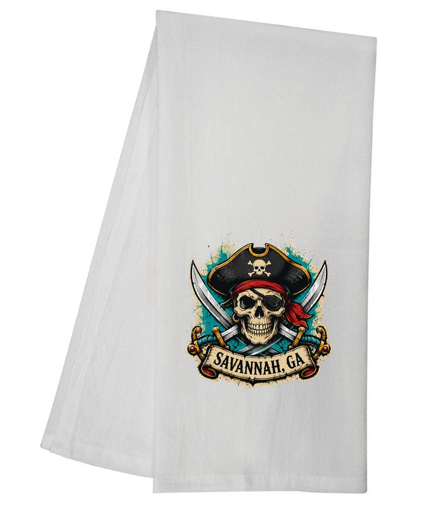 CUSTOM Savannah Pirates Treasure Skull Cross Bones Tea Towel GGTT2049
