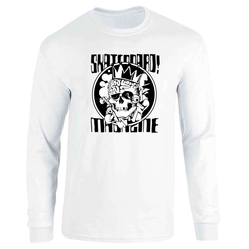Skateboard Magazine Retro Skull Logo Skater Long Sleeve
