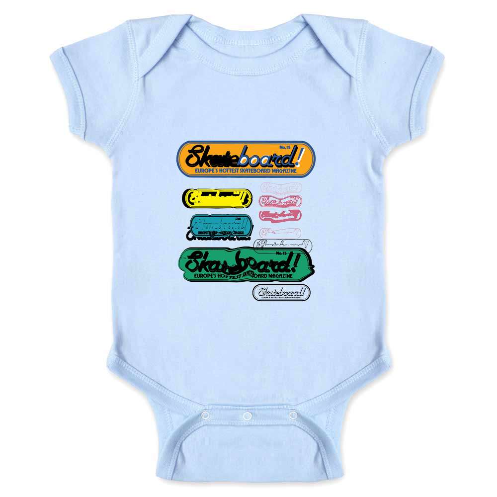 Skateboard Magazine Retro Stamp Logo Skater Baby Bodysuit